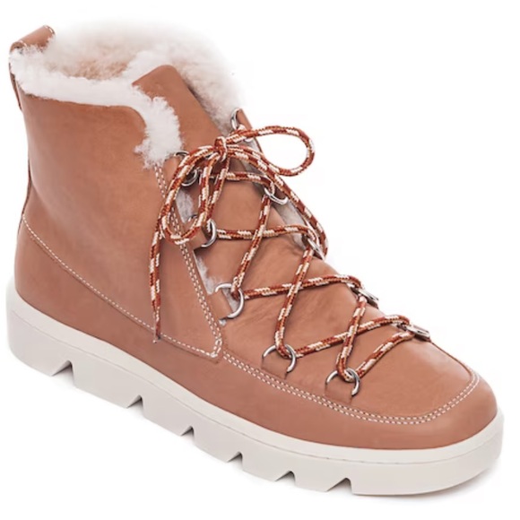 Bernardo Sherpa booties leather fur winter - Picture 1 of 15